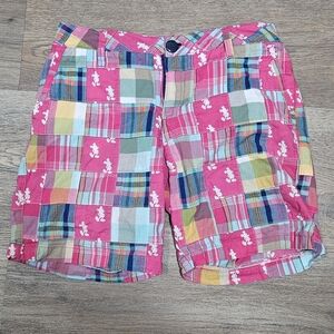 Walt Disney World Women's shorts  Madras Plaid Mickey Mouse Pink Patchwork Sz M